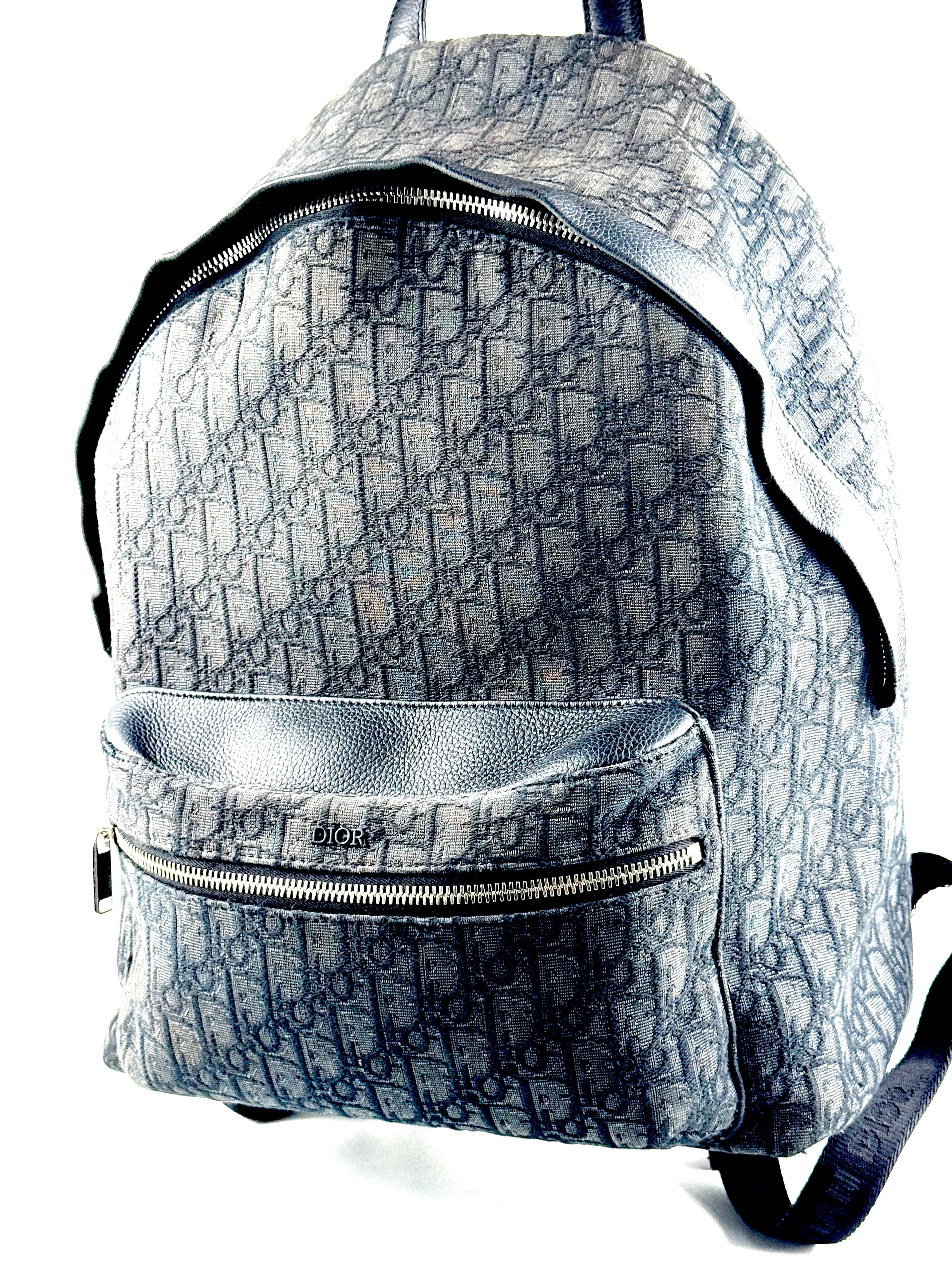 Christian Dior Oblique Jacquard Black Rider Backpack