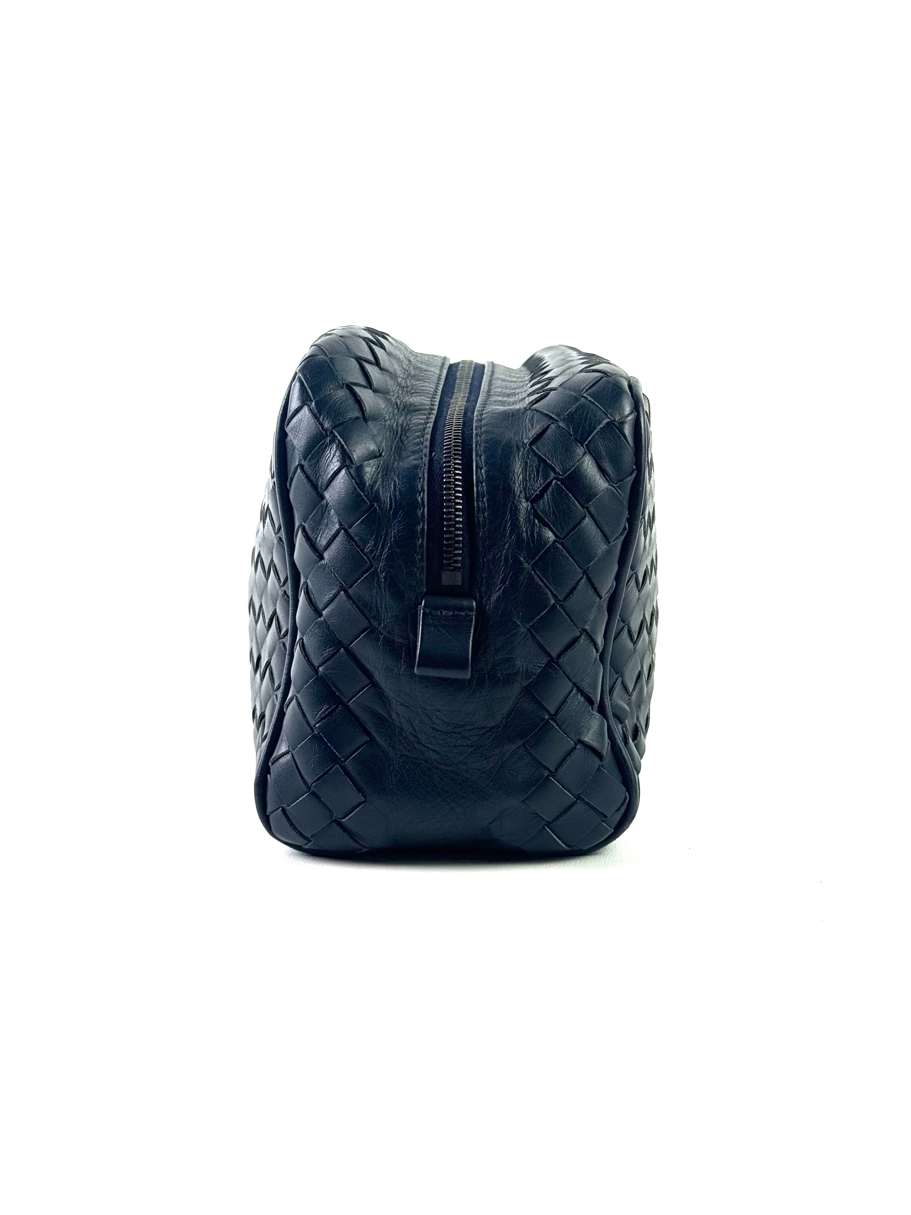 Bottega Veneta Intrecciato Navy Toiletry Pouch