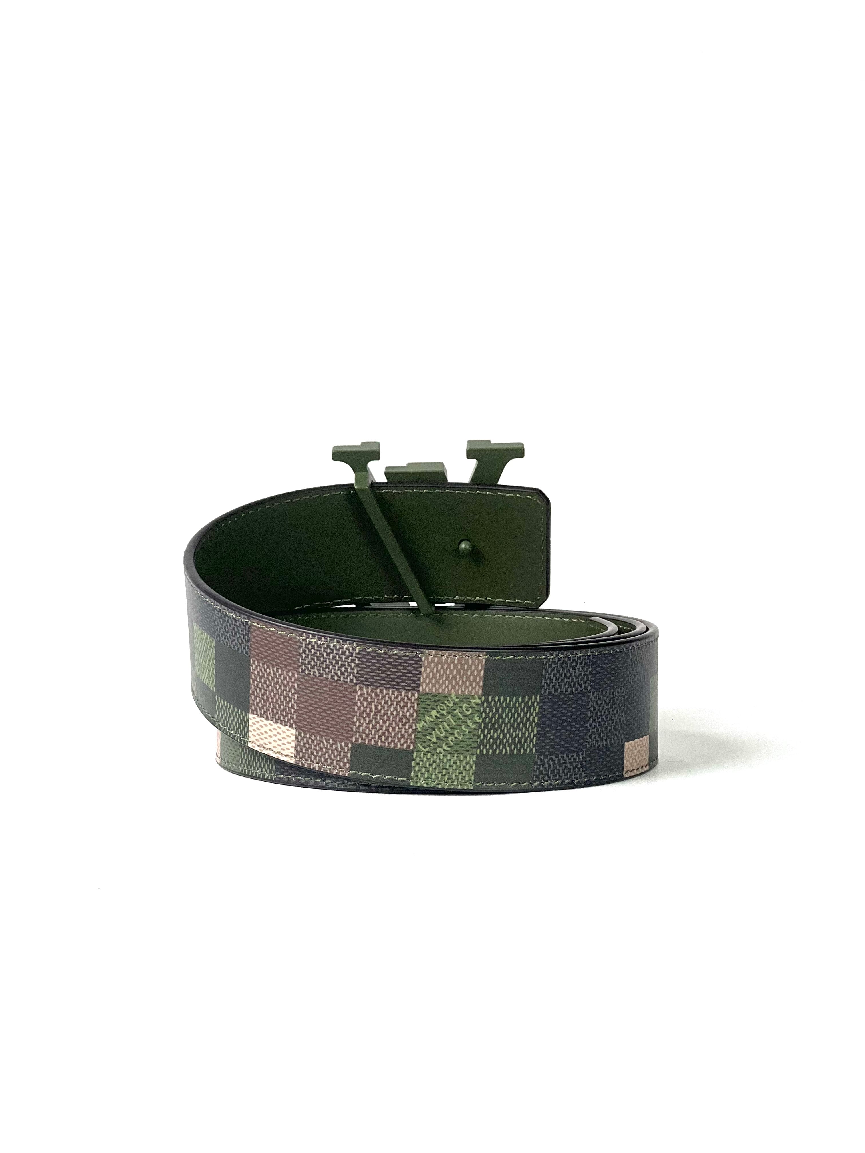 Louis Vuitton LV Mega Pixel 40MM Green Damouflage Reversible Belt