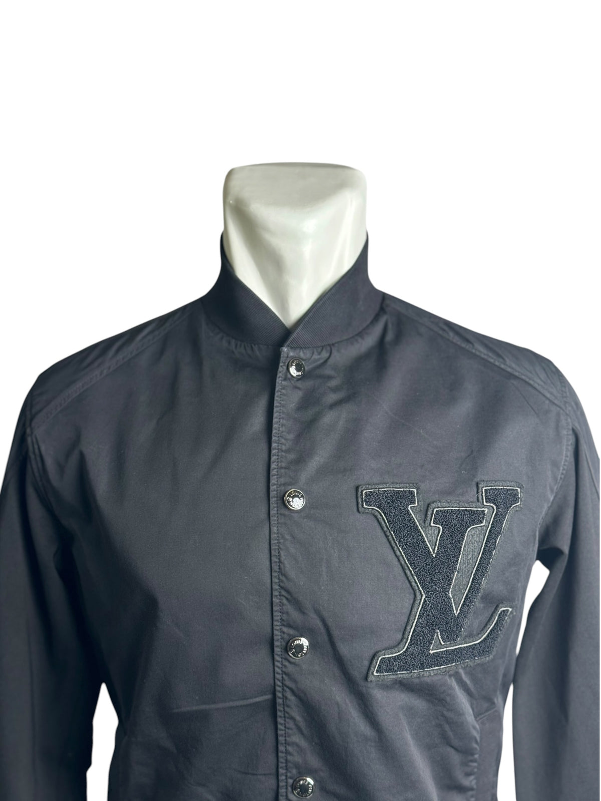 Louis Vuitton Logo Wool Bomber Black Jacket