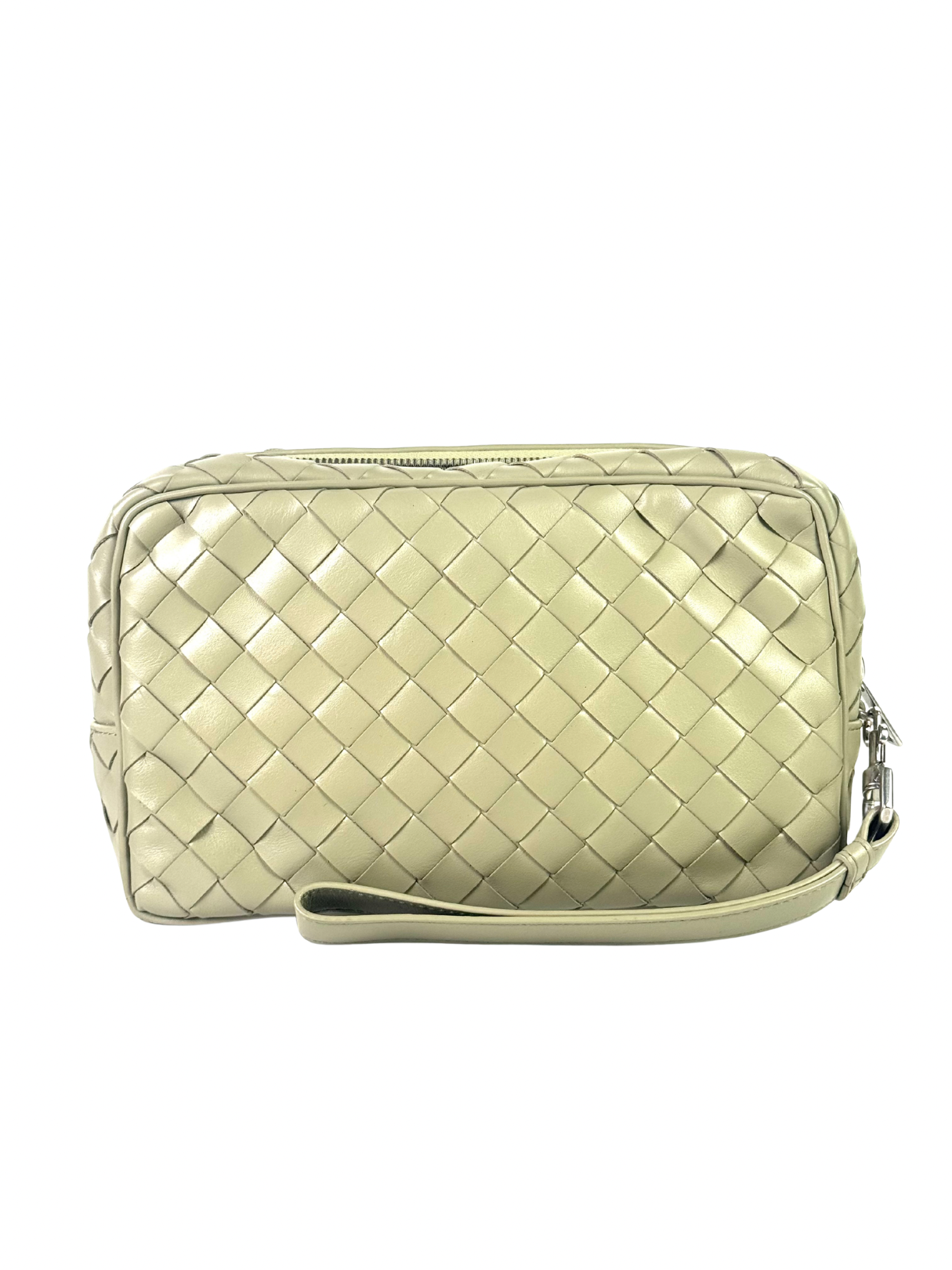 Bottega Veneta Travertine Intrecciato Clutch
