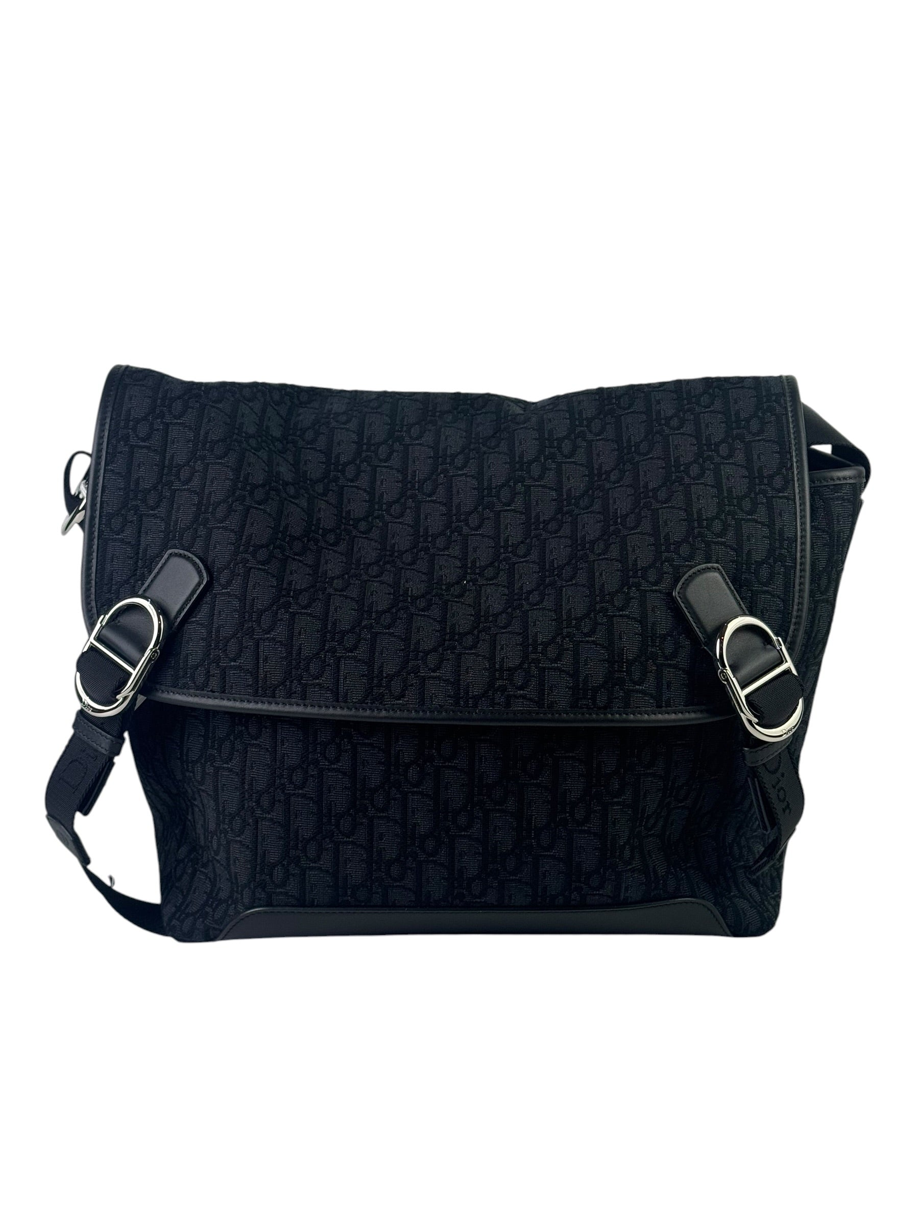 Christian Dior Oblique Jacquard Black Jett Messenger Bag