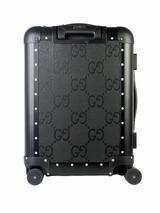 Gucci x FPM GG Jumbo Black Leather & Aluminum Cabin Luggage 6