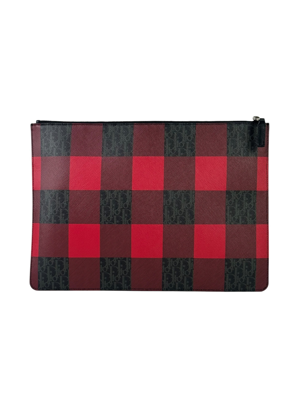 Christian Dior Homme Oblique Checkered Canvas Clutch