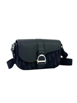 Christian Dior Heritage Saddle Grain Leather & Oblique Jacquard Slingbag 2