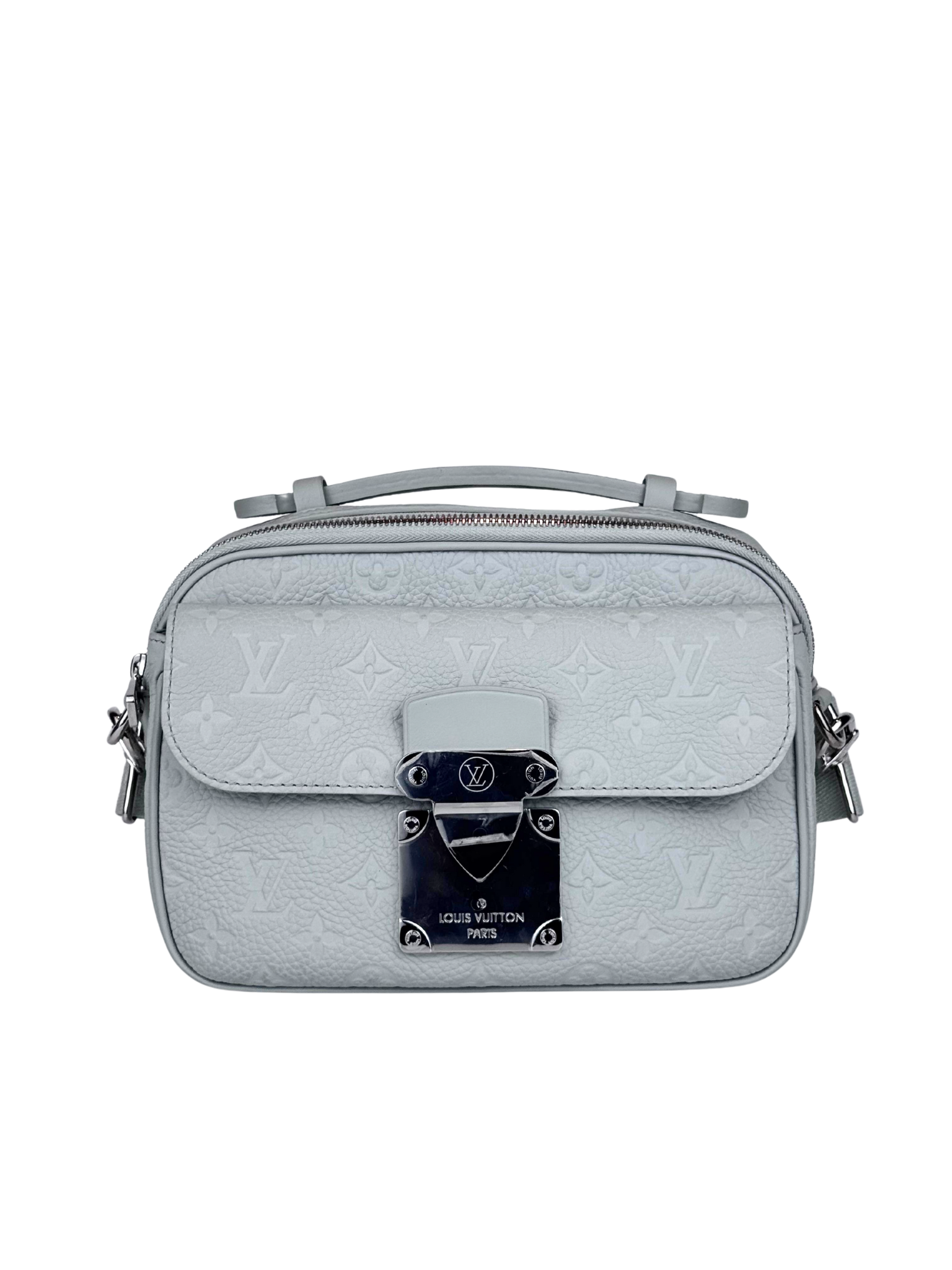 Louis Vuitton S Lock Monogram Taurillon Grey Messenger Bag
