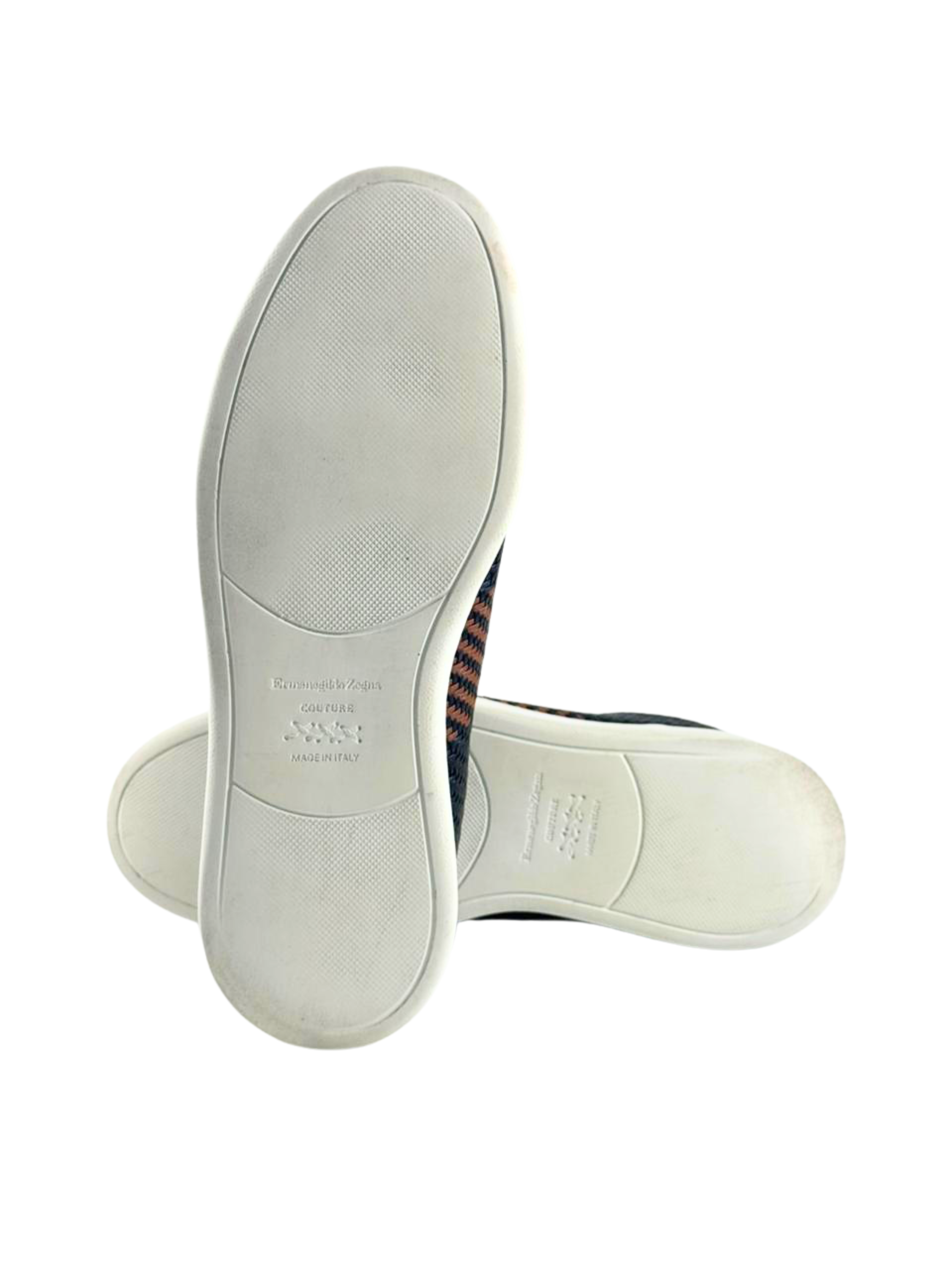 Zegna Triple Stitch Black & Brown Woven Pelletessuta Slip On