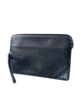 Prada Logo Saffiano Leather Standing Clutch 3