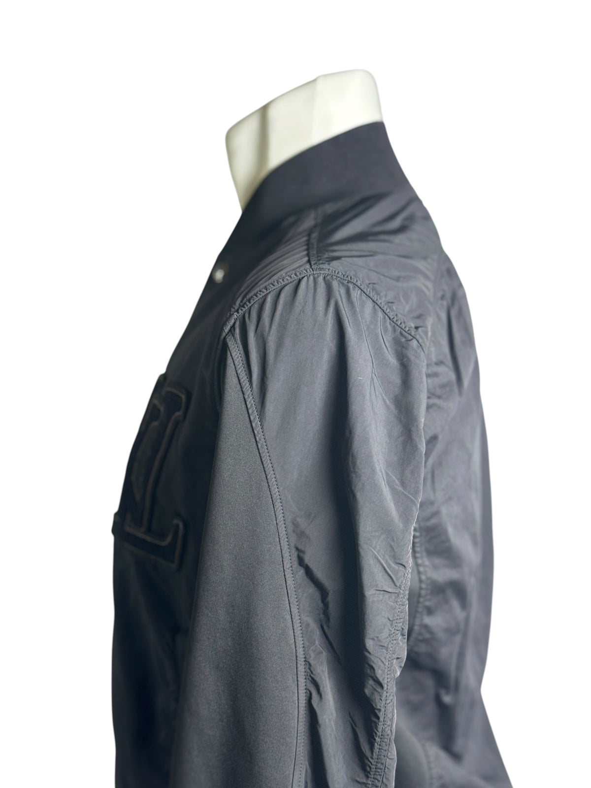 Louis Vuitton Logo Wool Bomber Black Jacket