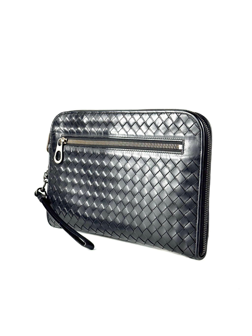 Bottega Veneta Intrecciato Black Vitello Clutch