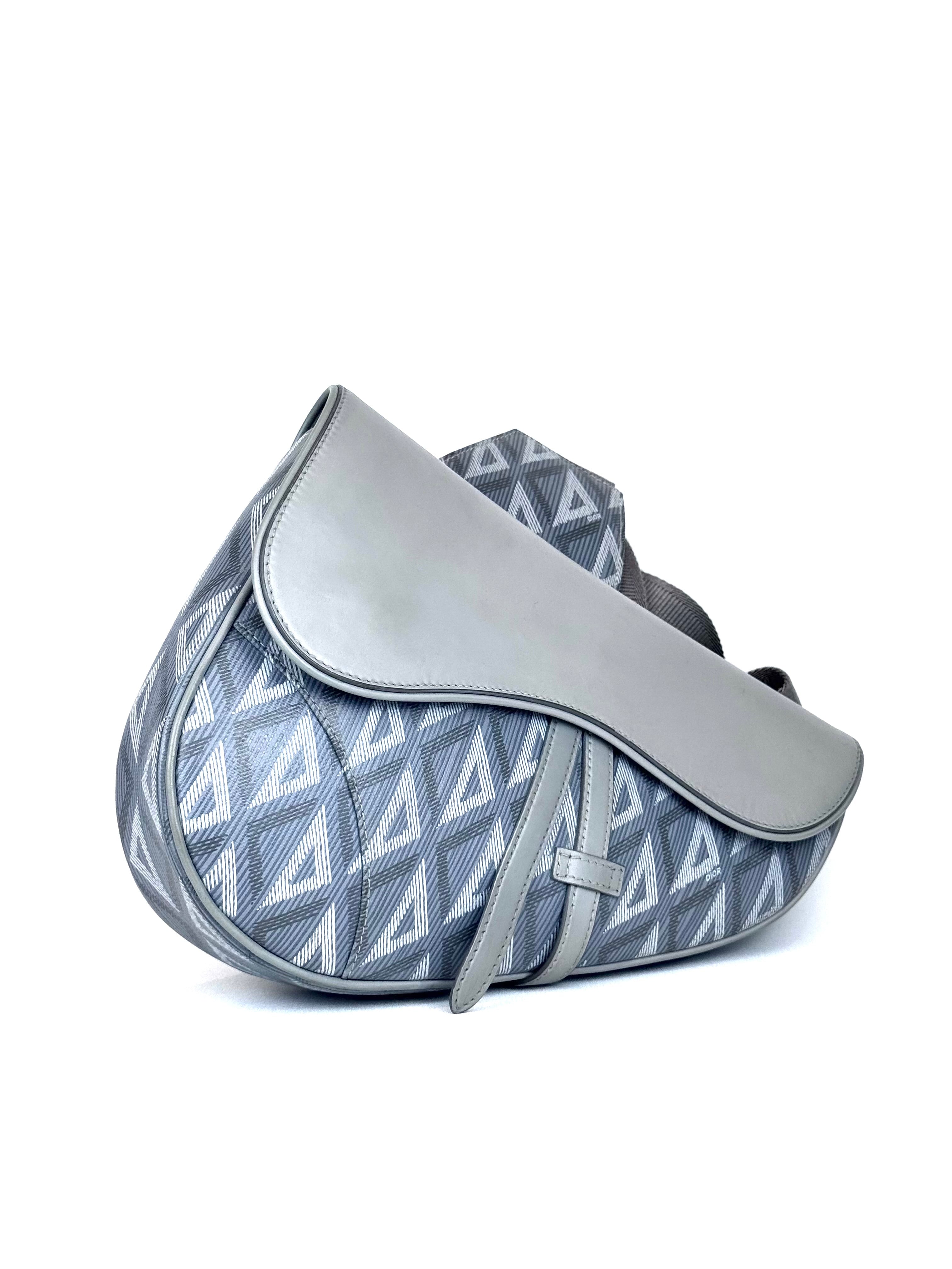 Christian Dior Saddle Diamond Grey Slingbag