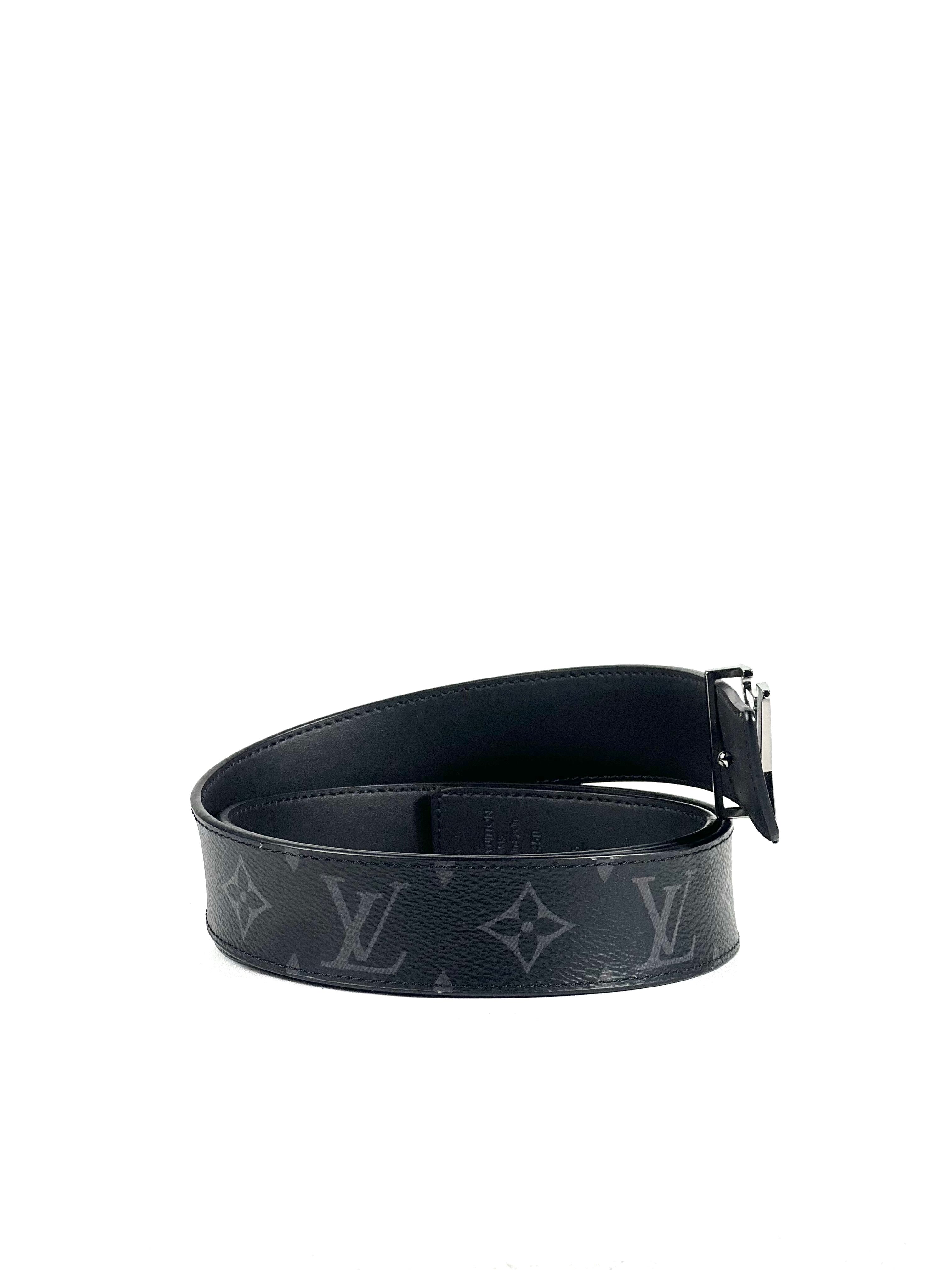 Louis Vuitton Initial Logo 35mm Eclipse Monogram Reversible Belt
