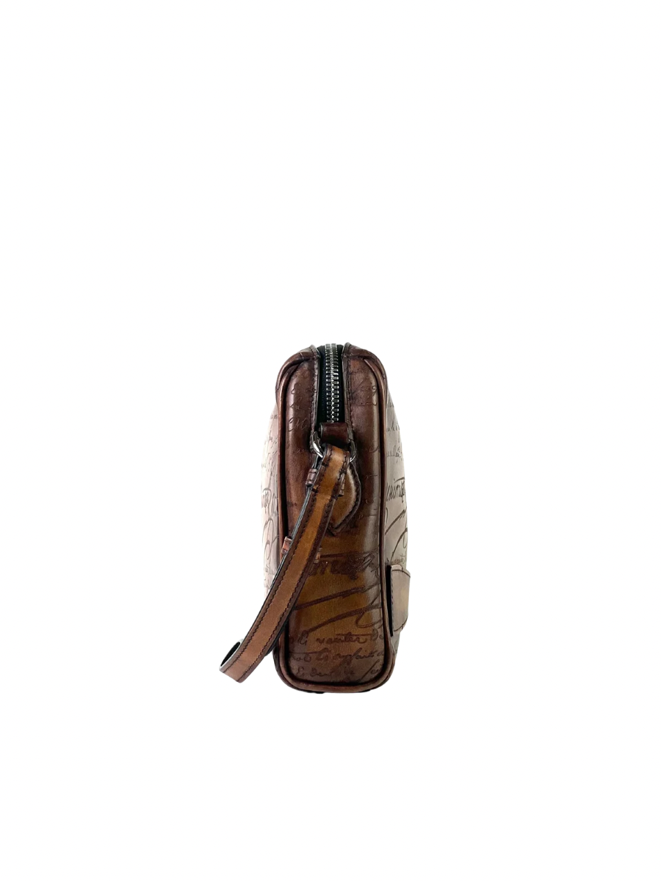 Berluti Rosewood Scritto Brown Clutch