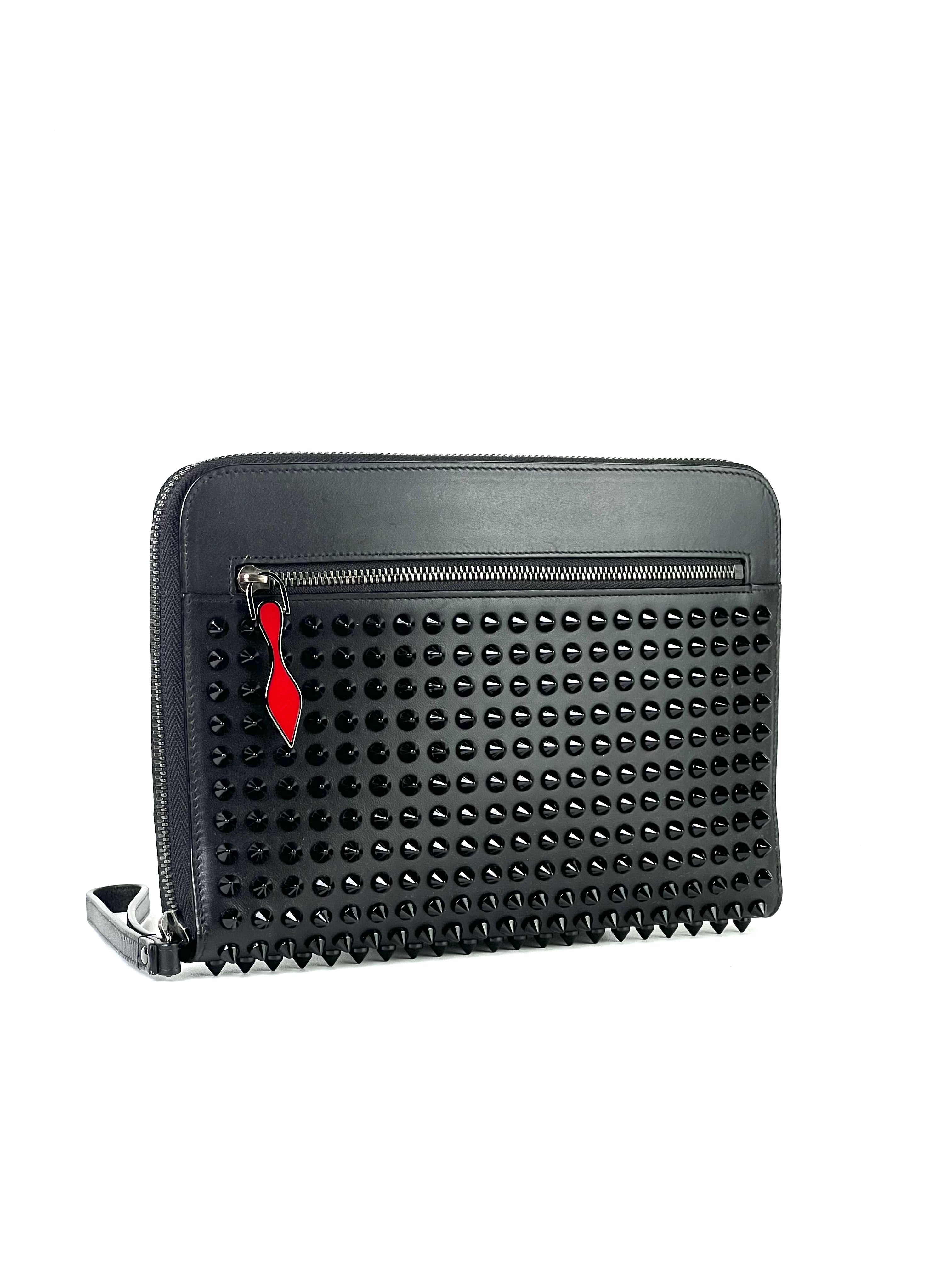Christian Louboutin Spike Black Leather Clutch