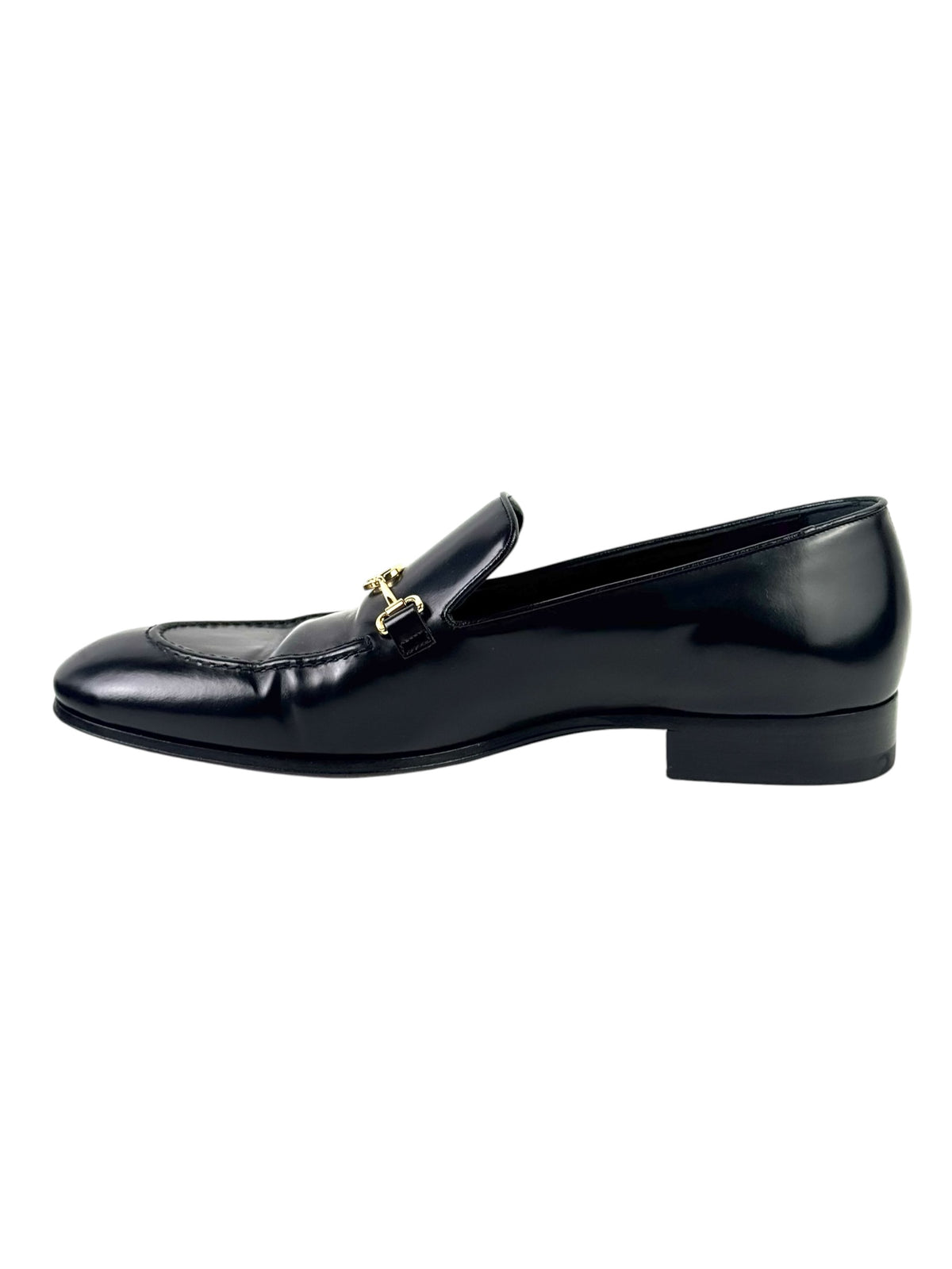 Louis Vuitton Club Logo Black Leather Loafers