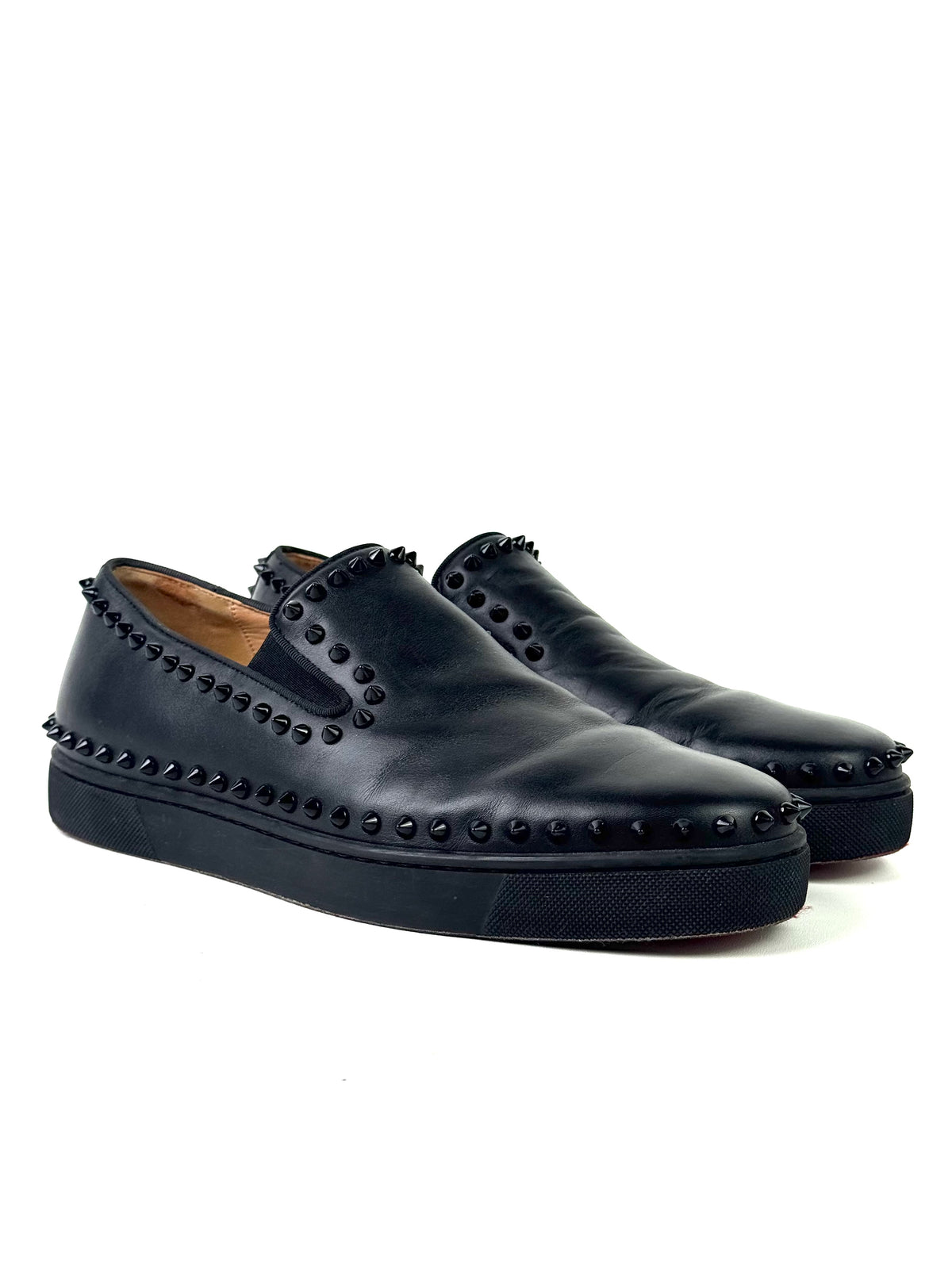 Christian Louboutin PIK Boat Black Leather Slip On