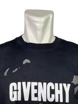 Givenchy Destroyed Logo Black Shirt 2