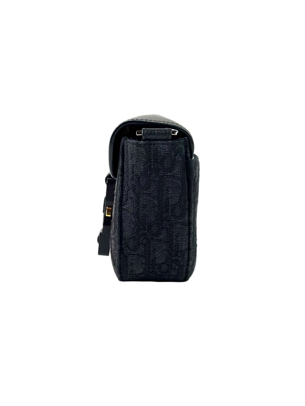 Christian Dior Black Oblique Jacquard Mini Saddle Messenger Bag