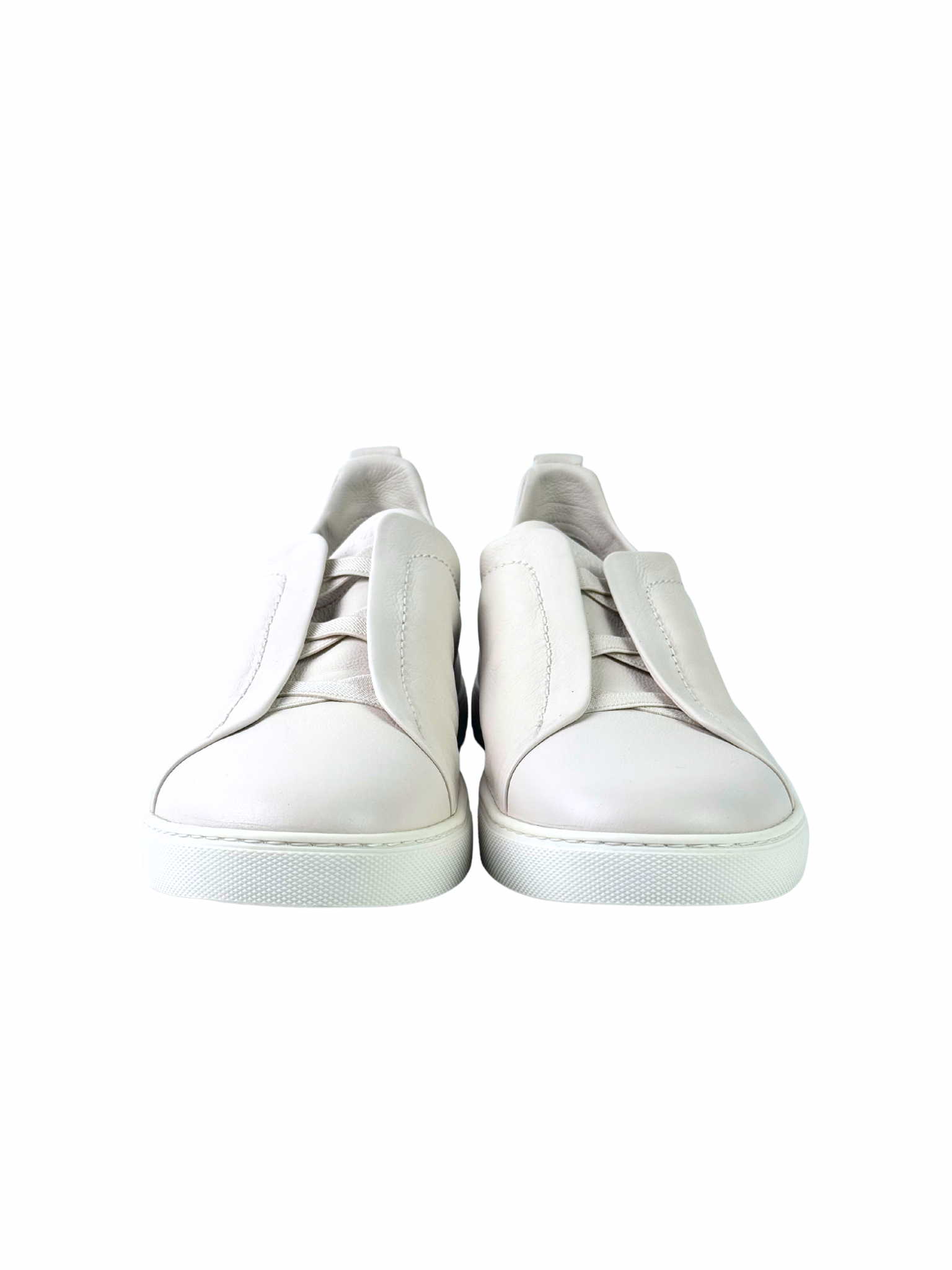 Zegna Triple Stitch Second Skin White Slip-On