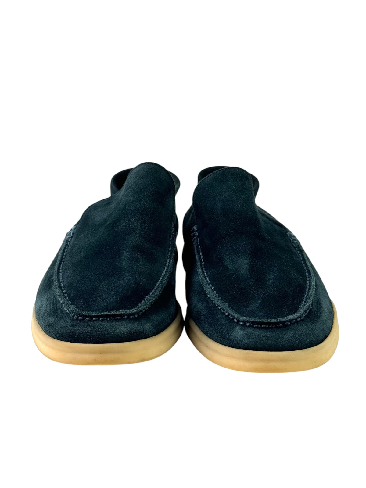 Loro Piana Summer Walk Petrol Green Suede Slip On