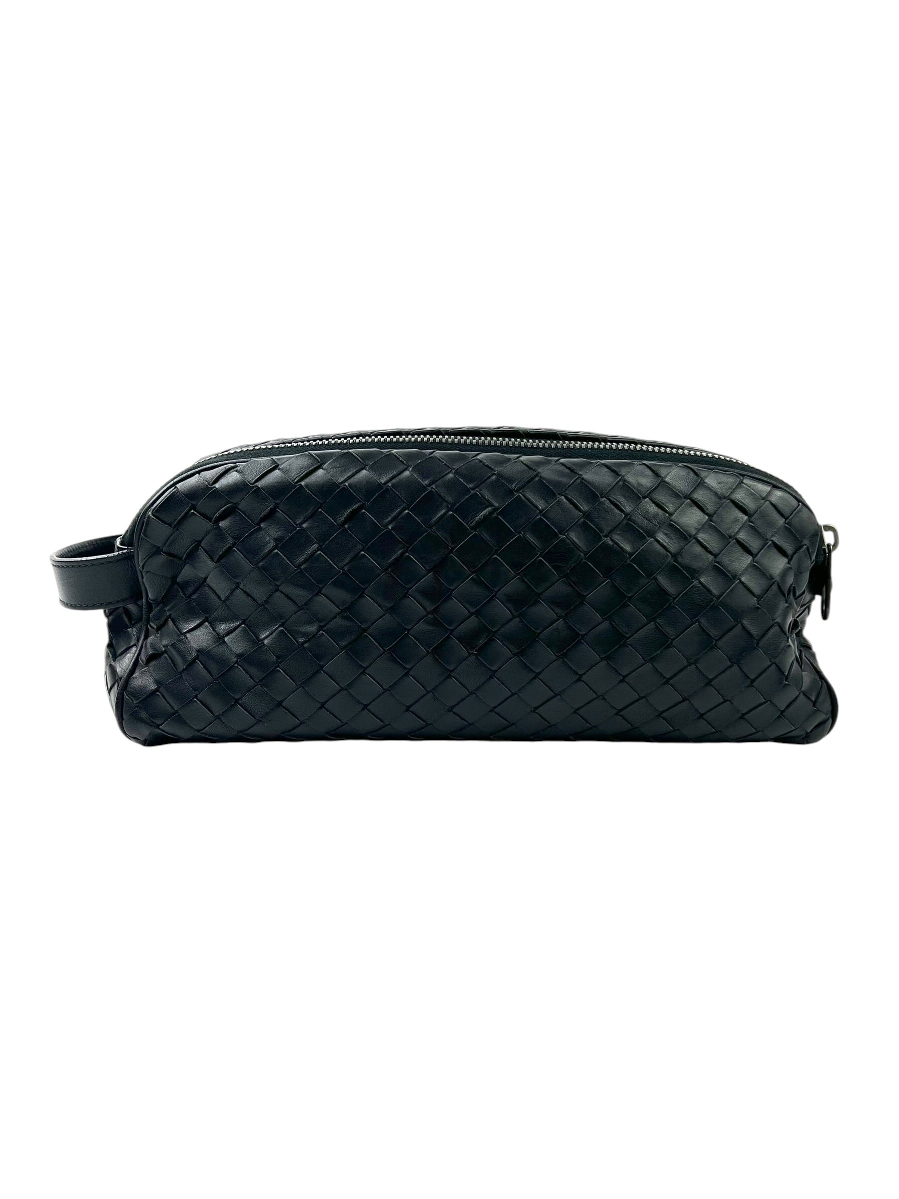 Bottega Veneta Intrecciato Black Toiletry Pouch