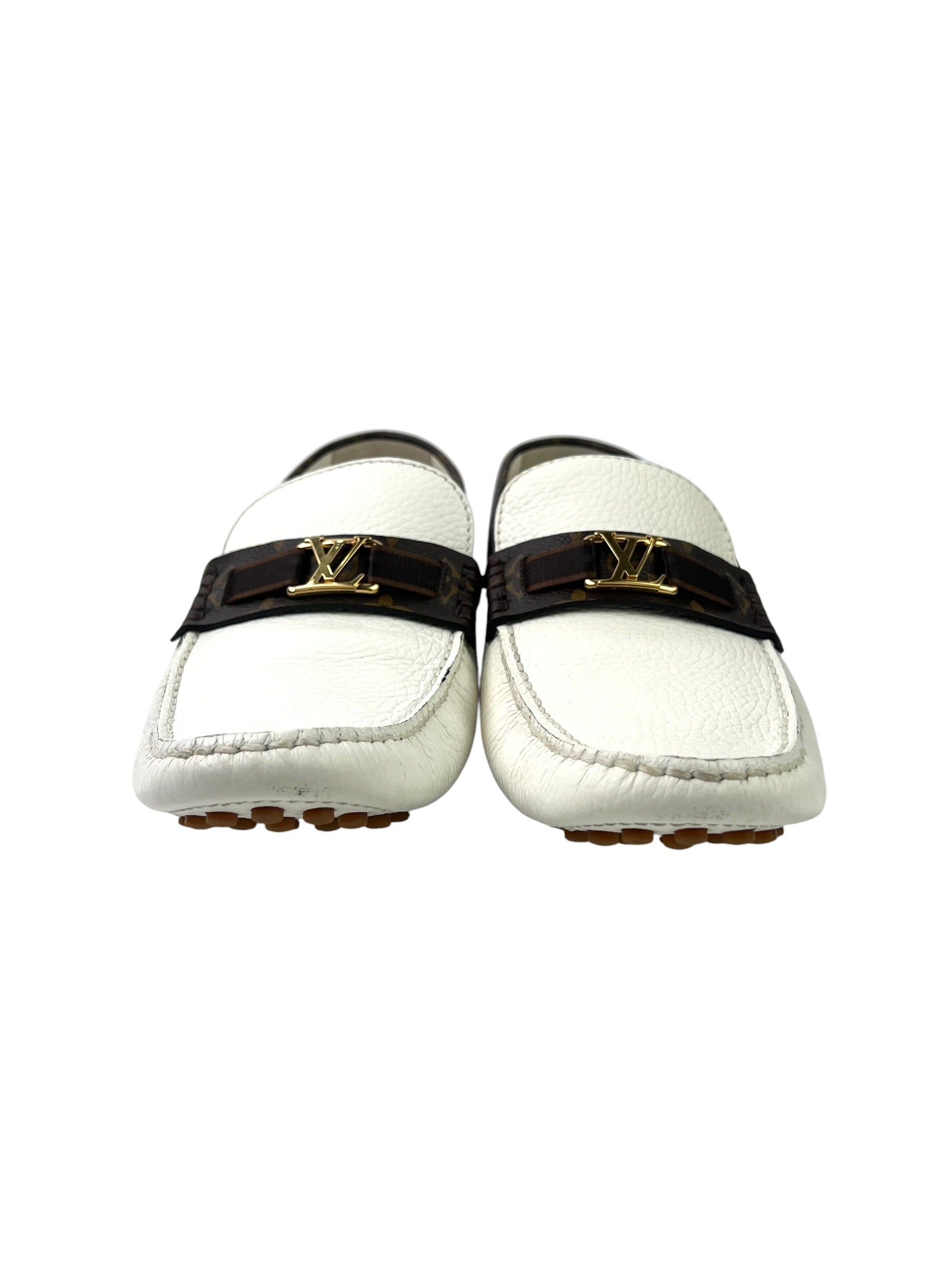Louis Vuitton Hockenheim Monogram White Loafers