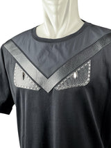 Fendi Monster Eye Patchwork Black Short Sleeve Tee 3