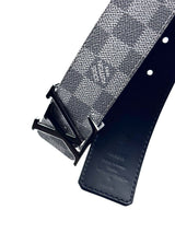 Louis Vuitton Initial 40mm Logo Silver Buckle 3D Damier Graphite Belt 5