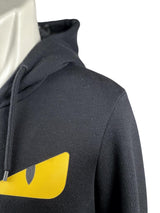 Fendi Monster Eye Leather Black Zip Hoodie 4