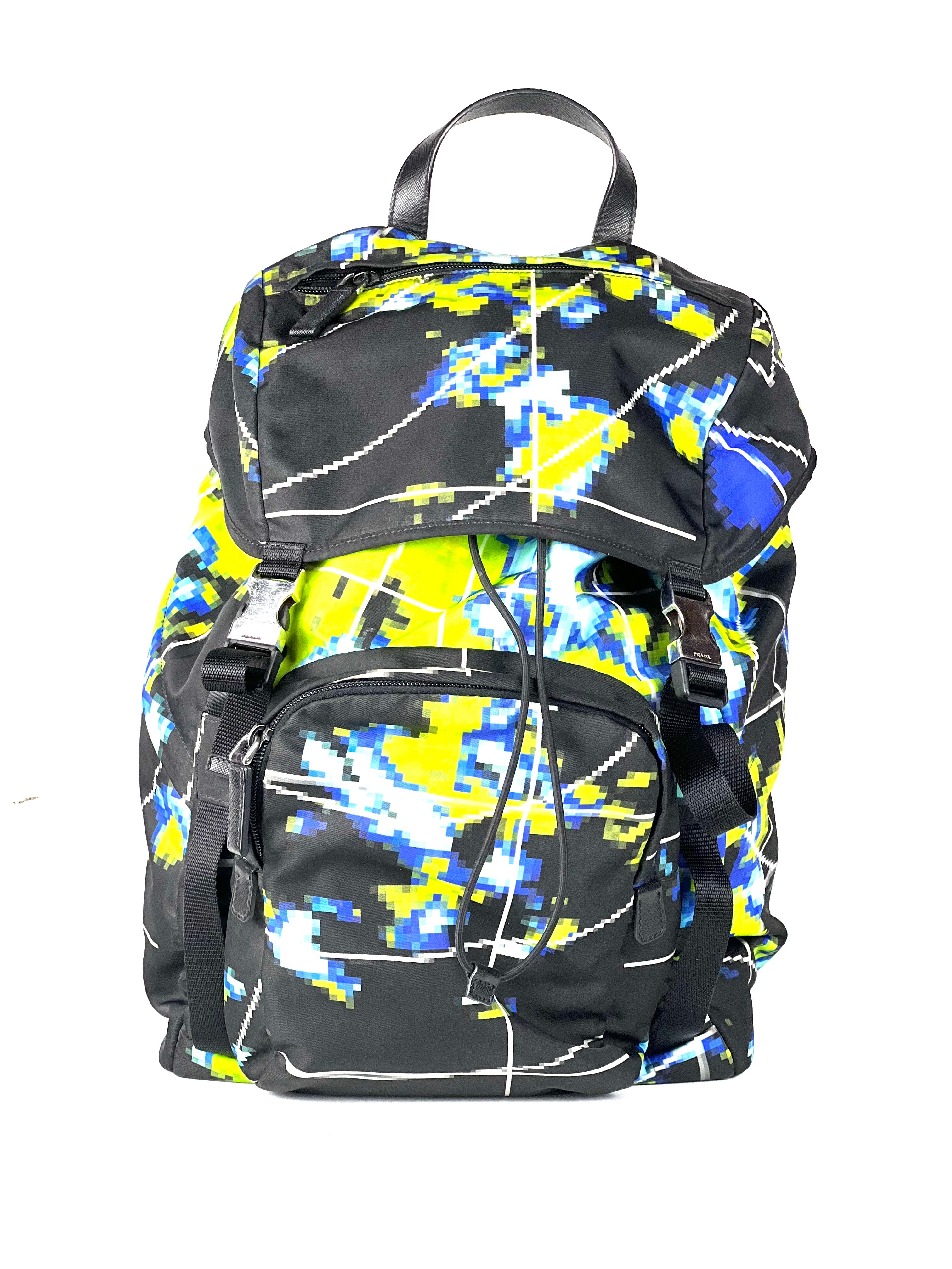 Prada Triangle Logo Tessuto Radar Nylon Backpack