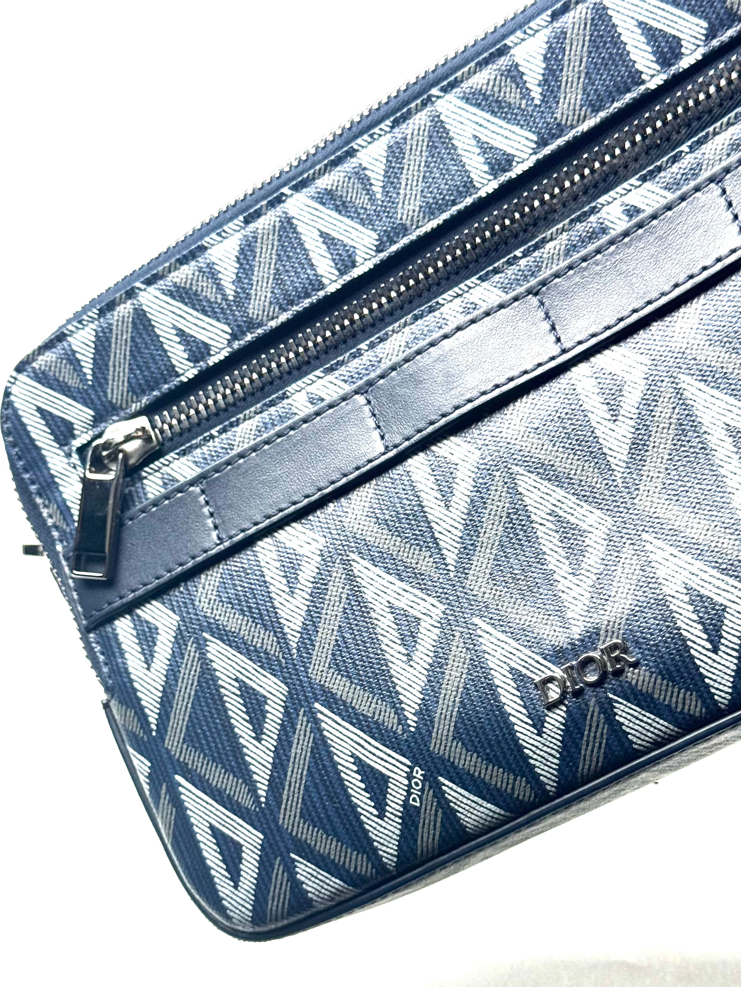 Christian Dior Diamond Navy Safari Messenger Bag
