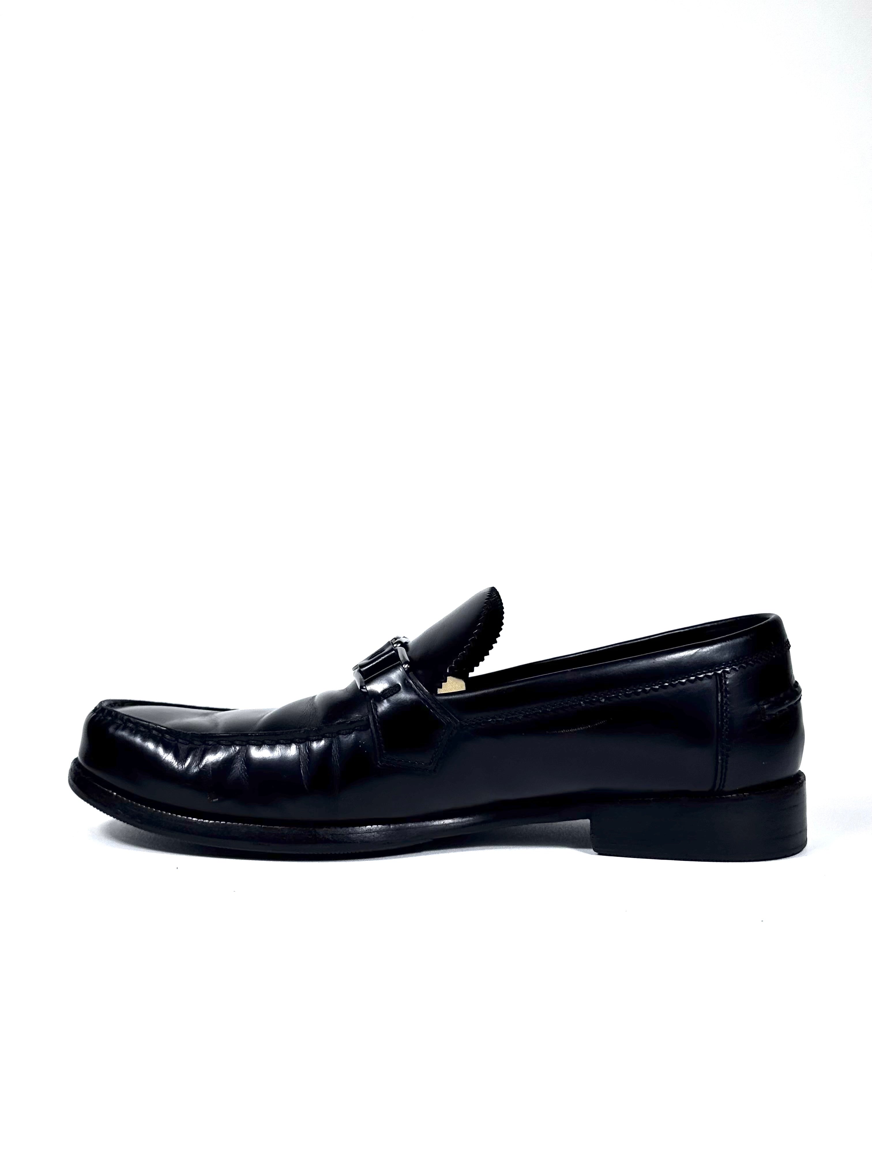Louis Vuitton Black Patent Major Loafers