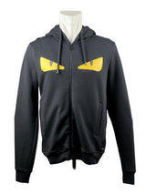 Fendi Monster Eye Leather Black Zip Hoodie 1