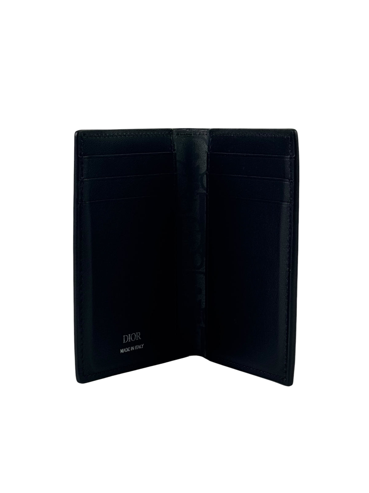Christian Dior Grain Leather Oblique Black Pocket Organizer