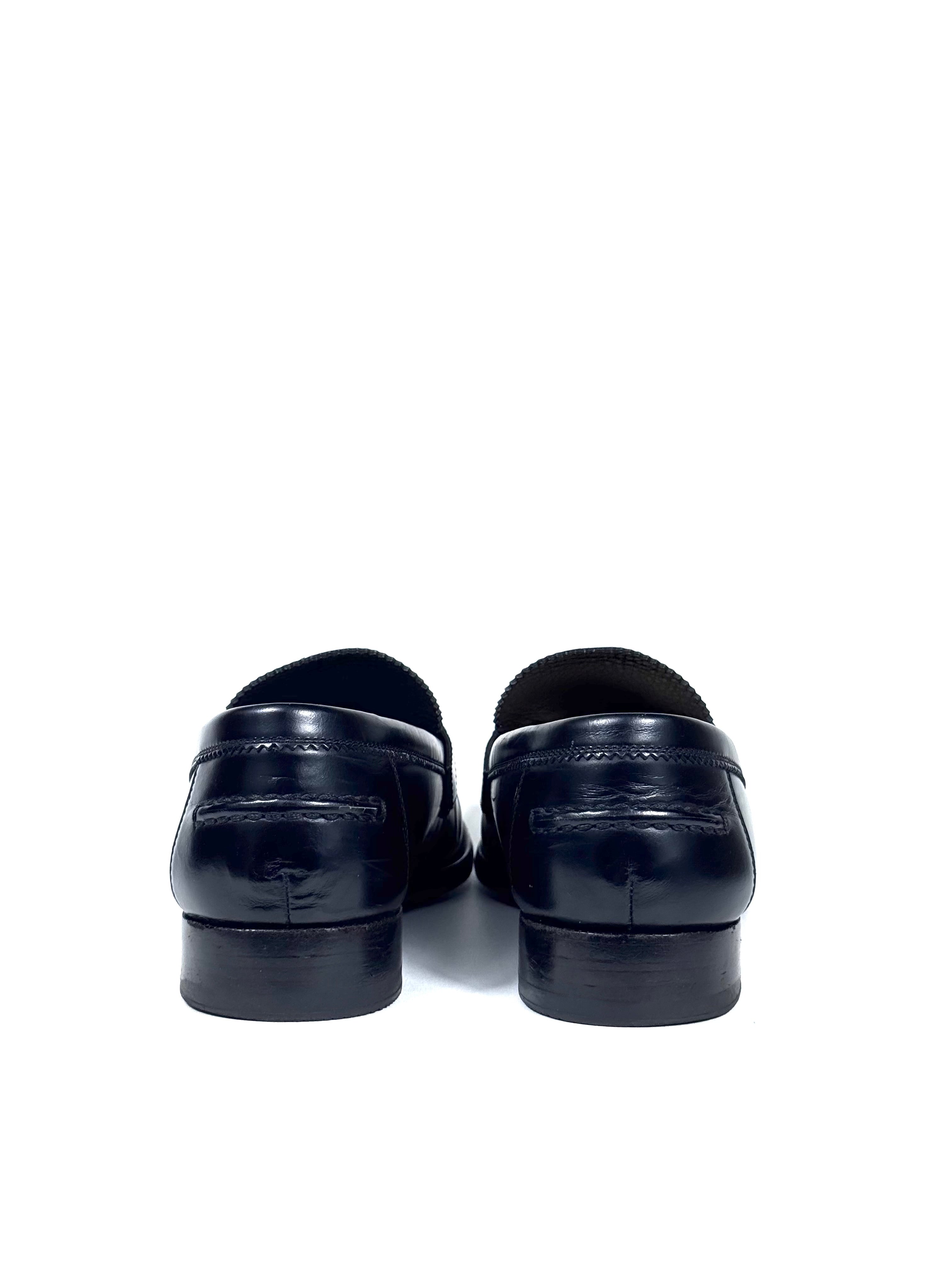 Louis Vuitton Black Patent Major Loafers