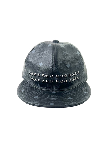 MCM Studs Visetos Leather Cap