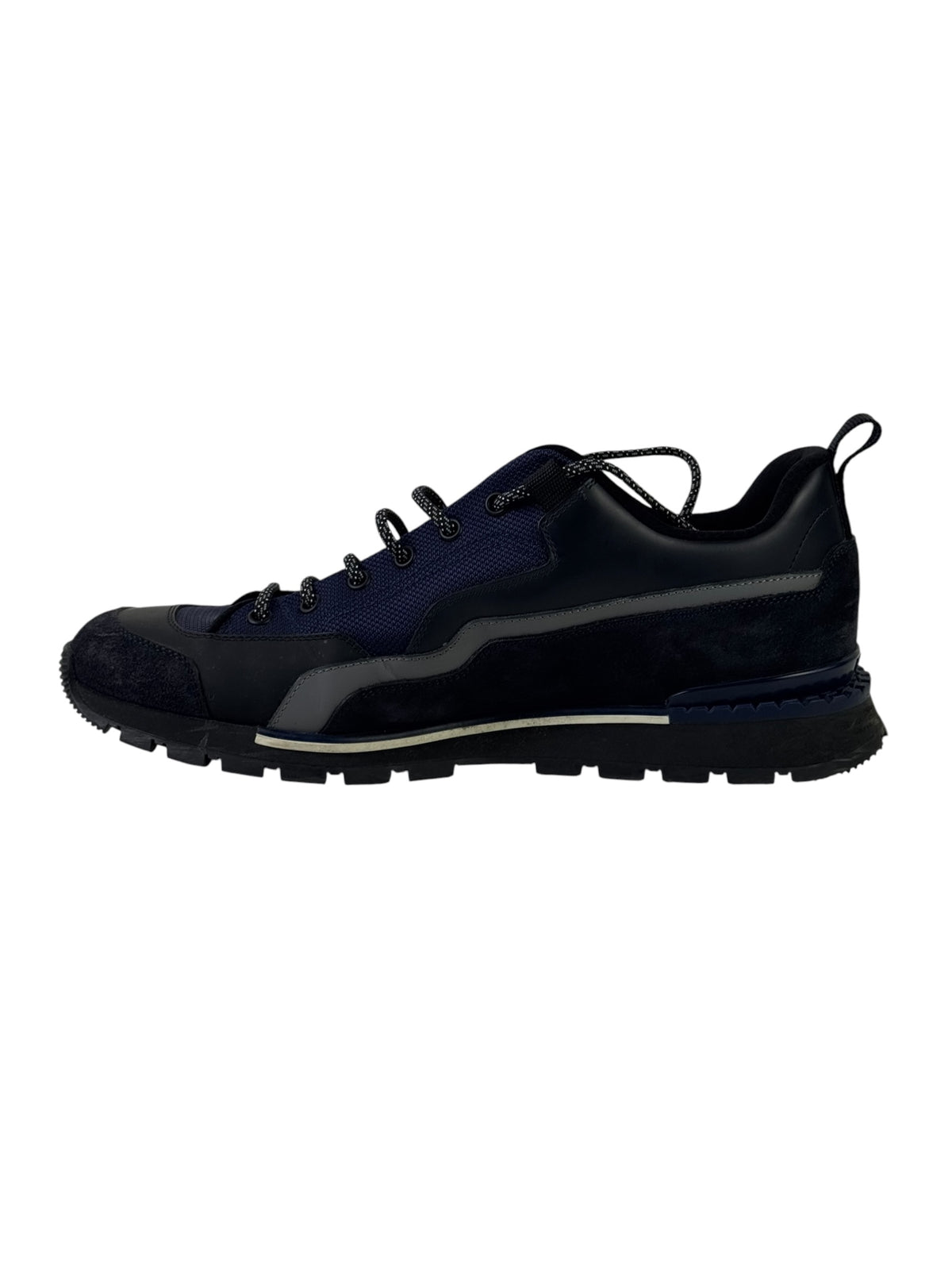Berluti Scritto Navy Suede & Leather Low Sneakers