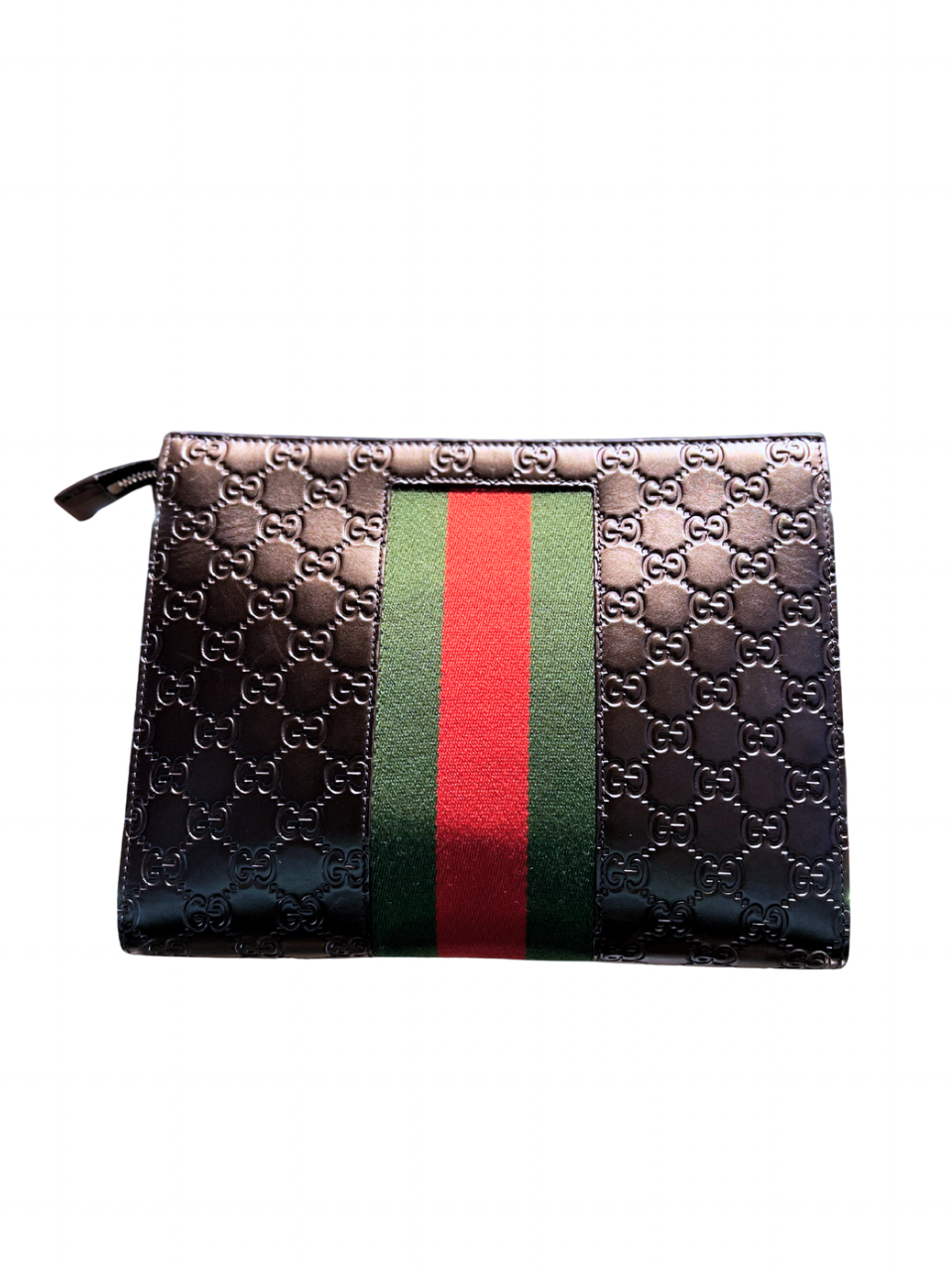 Gucci Embossed Leather Stripe Pochette
