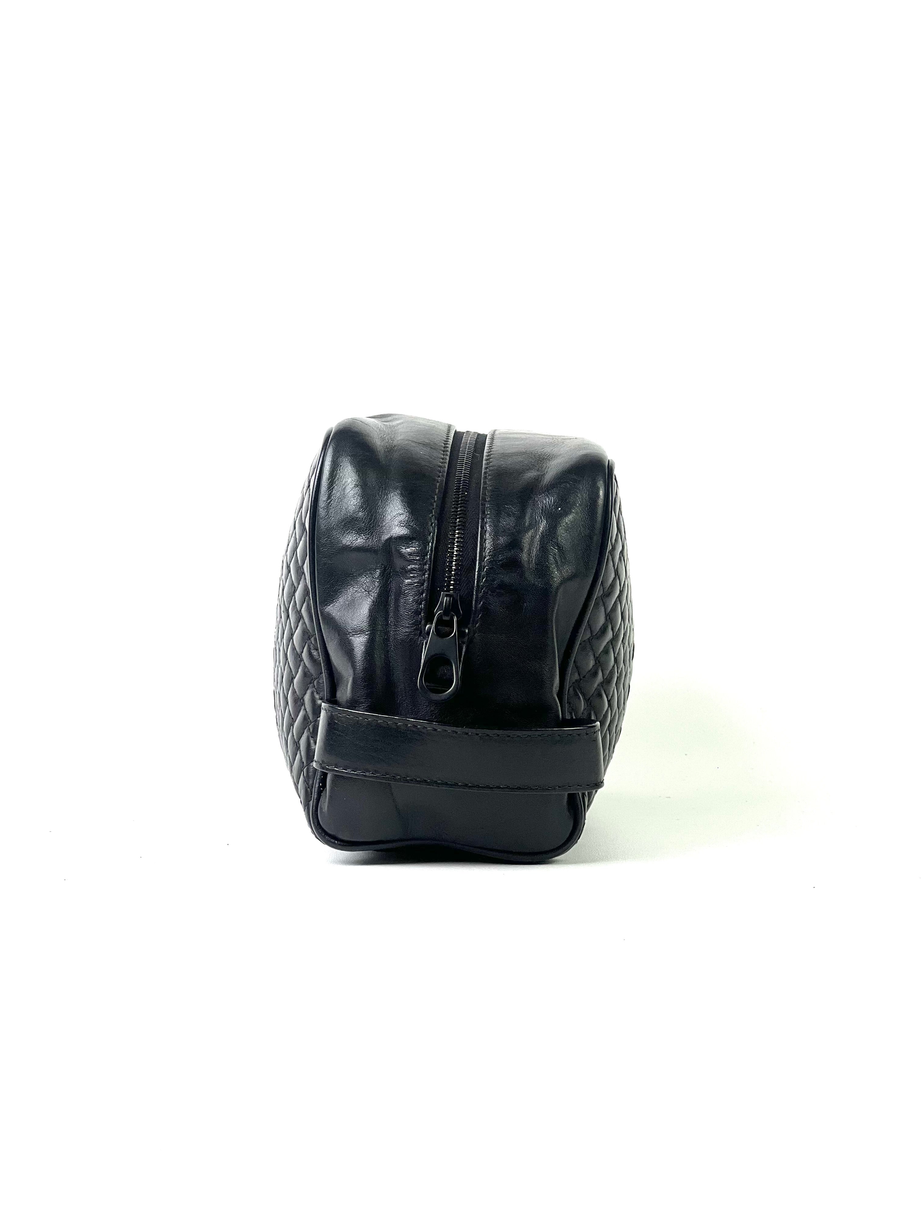 Bottega Veneta Intrecciato Black Toiletry Pouch