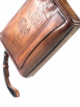 Berluti Rosewood Scritto Brown Clutch 6