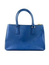 Prada Saffiano Blue Lux Double Zip Tote Bag 6