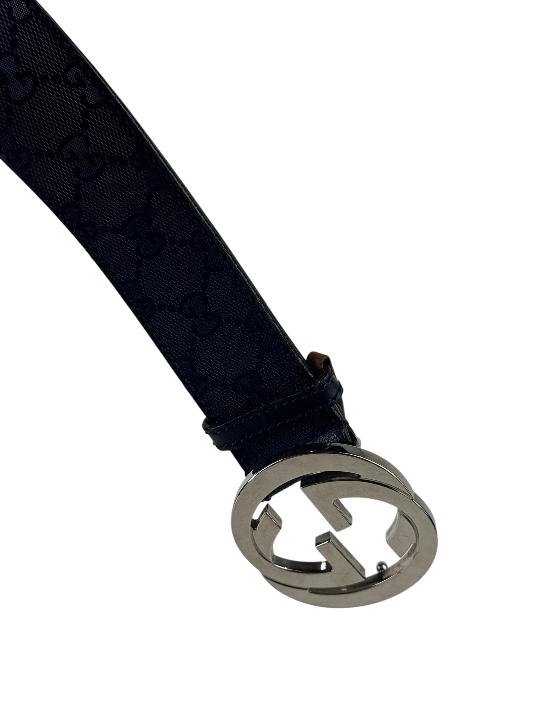 Gucci GG Logo Monogram Black Belt