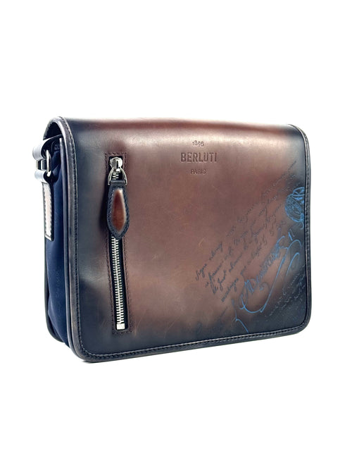 Berluti Scritto Venezia Leather Messenger Bag