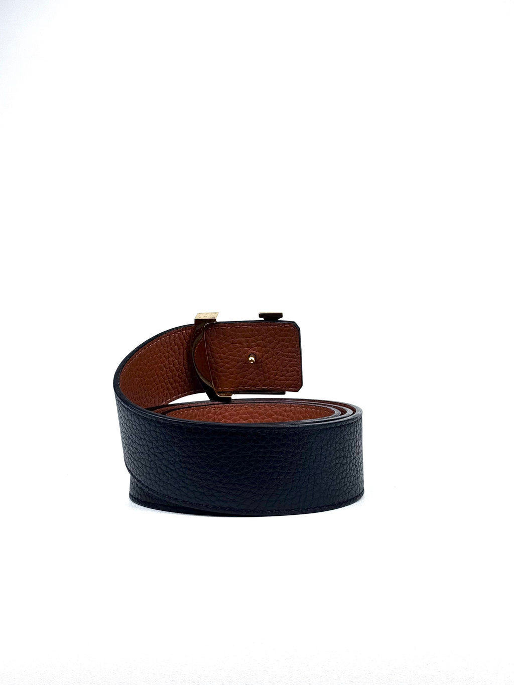 Louis Vuitton Initial 40mm Gold Buckle Leather Reversible Brown Belt