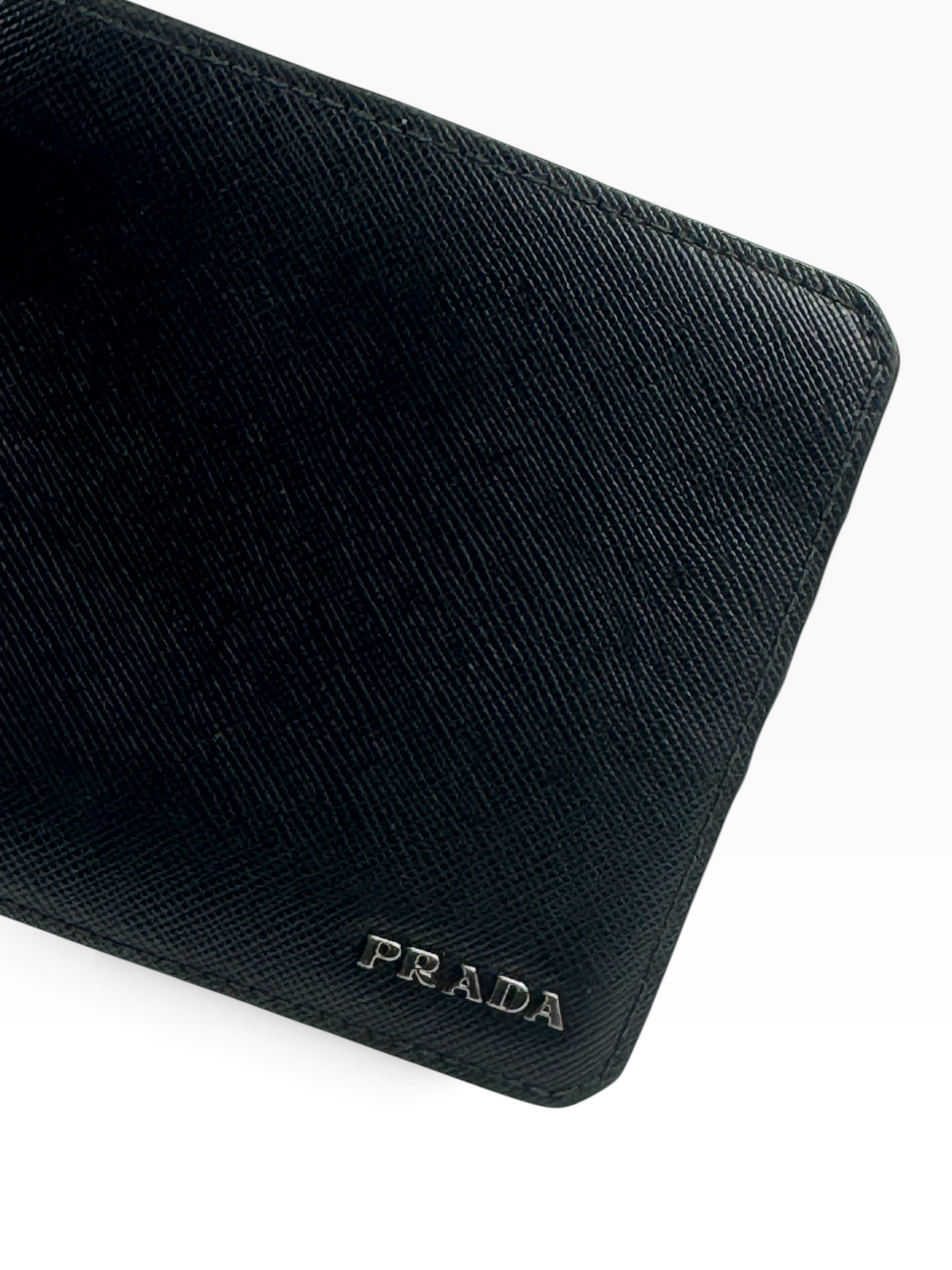 Prada Logo Black Bifold Wallet