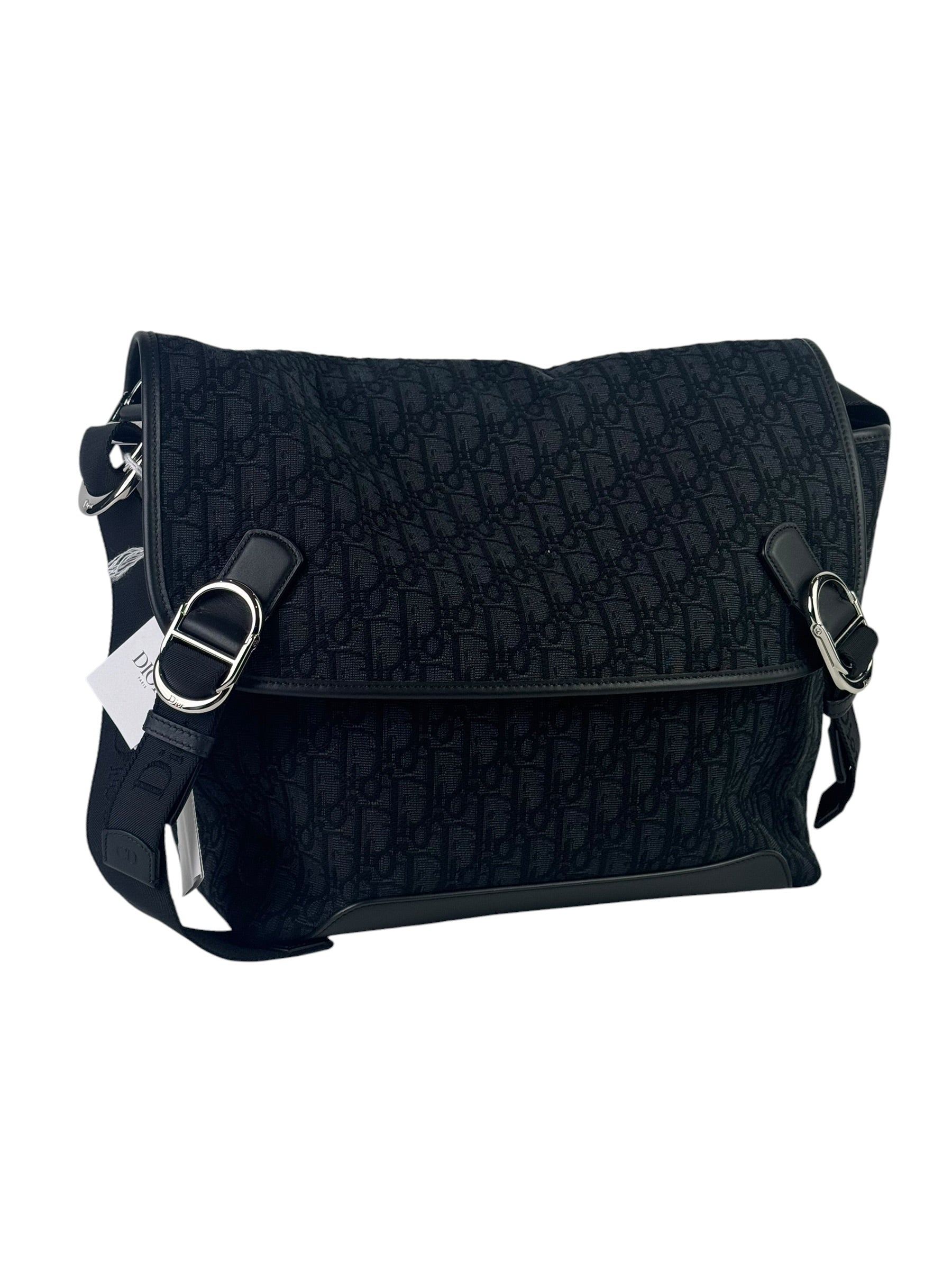 Christian Dior Oblique Jacquard Black Jett Messenger Bag
