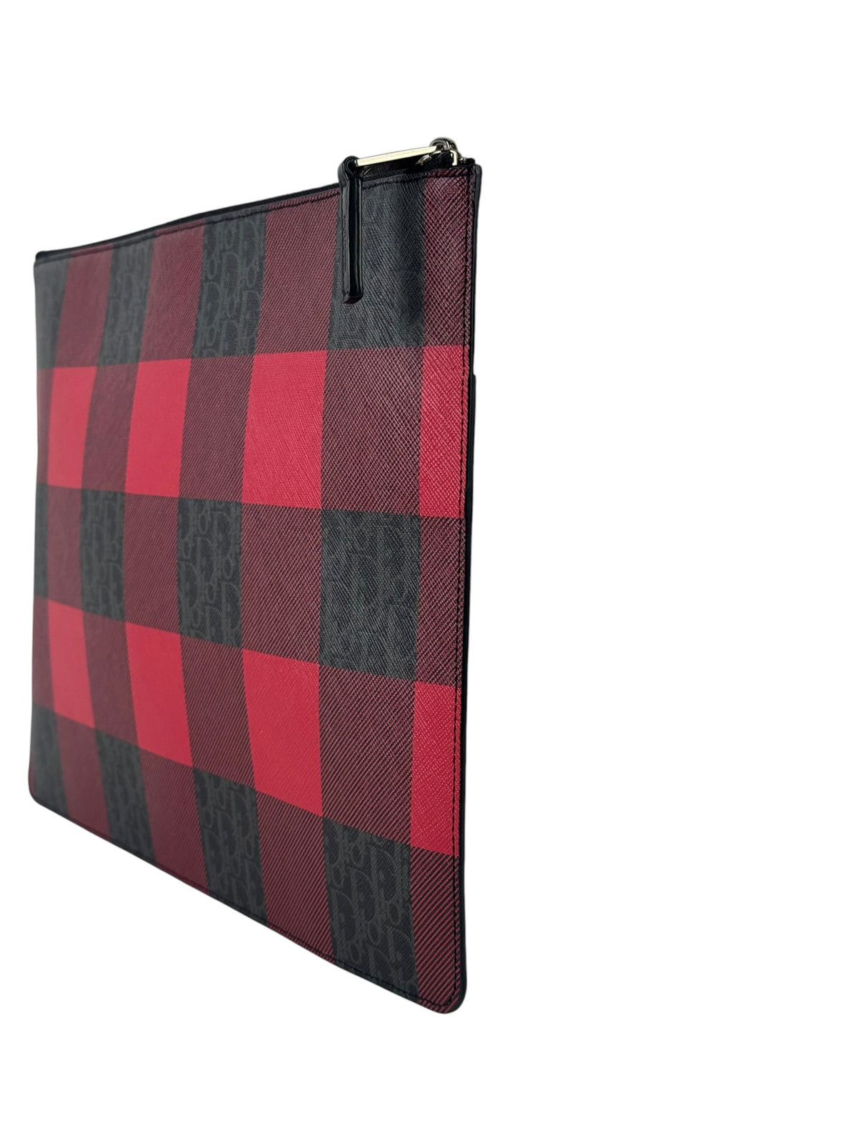 Christian Dior Homme Oblique Checkered Canvas Clutch