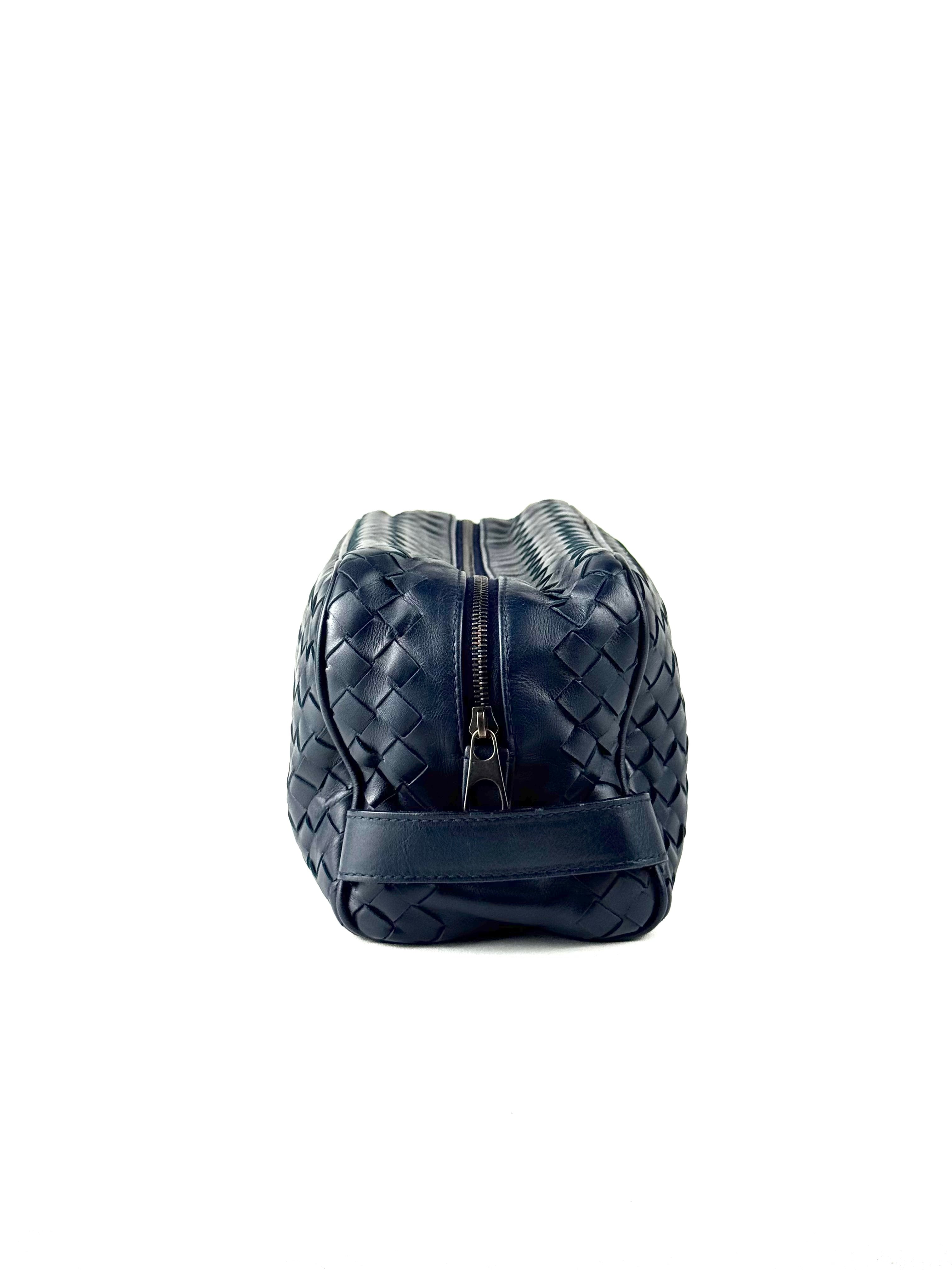 Bottega Veneta Intrecciato Navy Toiletry Pouch
