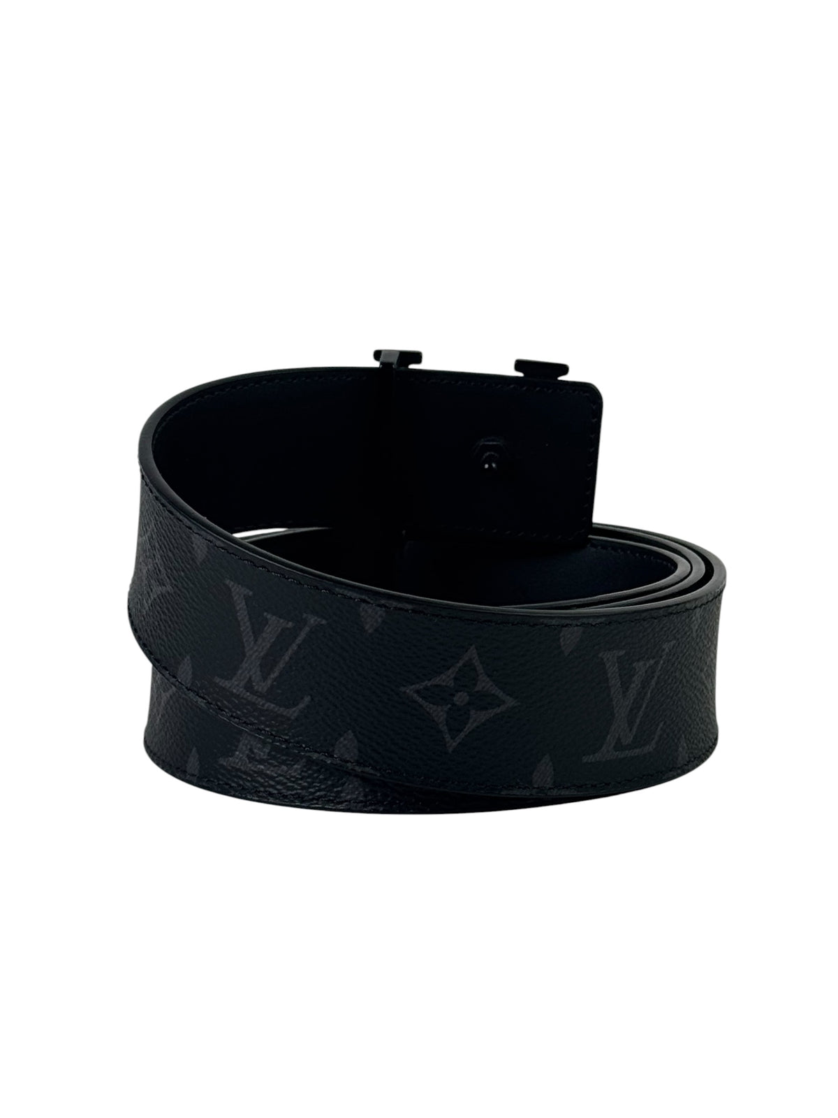 Louis Vuitton Initial Black Logo Eclipse Monogram Rev Belt