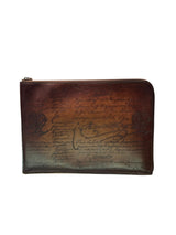 Berluti Nino PM Scritto Brown Clutch 1